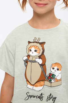 Пижама с шортами ПД-019-073 Кот Новый год