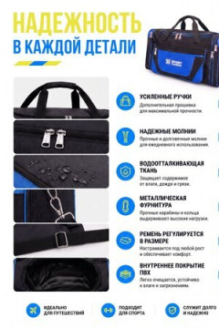 Сумка дорожная 89691 65-75 л большая трансформер ярко-синий экспресс