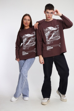 Лонгслив унисекс с принтом Карта ЛГ-01