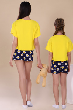 Пижама с шортами Яичница арт. ПД-019-036