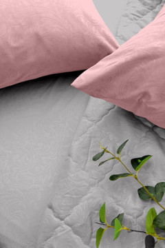 КПБ с одеялом New Style КМ-019 серый-брусника