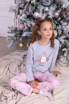 Пижама с брюками ПД-15-048 Зайцы-морковки