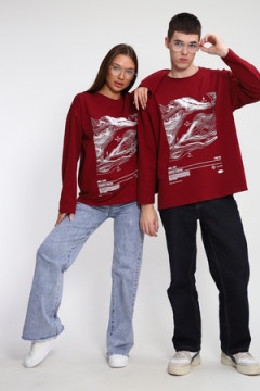 Лонгслив унисекс с принтом Карта ЛГ-01