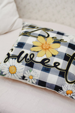 Наволочка декоративная декоративная 2шт рогожка Гном и Цветок