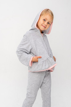 Костюм с бриджами Эмми серый с розовым