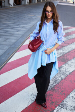 Рубашка оверсайз в полоску хлопковая