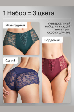 Трусы OIRO 0209 кружевные 46-60 3 шт