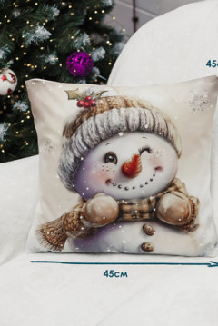 Наволочка декоративная новогодняя 2 шт 3D эффект велюр