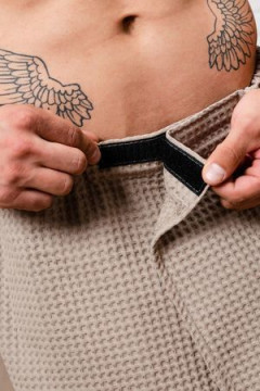 Полотенце для бани и сауны вафельное на липучке