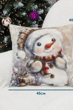 Наволочка декоративная новогодняя 2 шт 3D эффект велюр