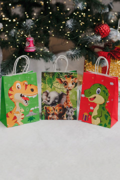 Набор крафт-пакетов подарочных на день рождения 3 шт