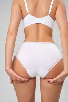 Трусы OIRO 0117 женские хлопковые черный/белый/бежевый 44-60 3 шт