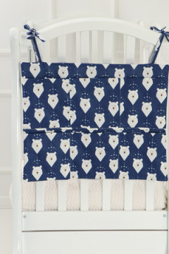 Органайзер в кроватку ККР/белый-мишка-синий