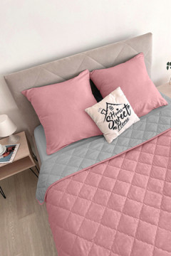 КПБ с одеялом New Style КМ-019 серый-брусника