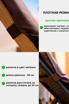 Матрас для шезлонга, лежака 60х190 сегментный SZO, Oxford 600D, поролон, пенополиуретан, непромокаемый Bio-Line