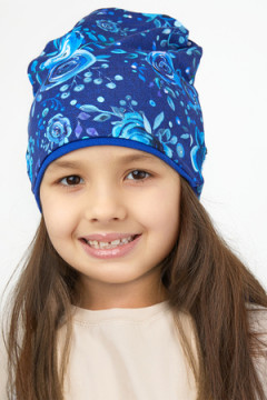 Детская шапка Синие цветы
