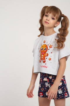 Пижама с шортами ПД-019-073 Кот Новый год
