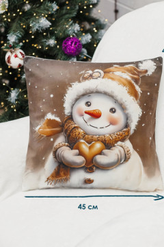 Наволочка декоративная новогодняя 2 шт 3D эффект велюр