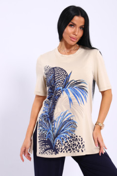 Костюм женский с брюками и футболкой из вискозы 394