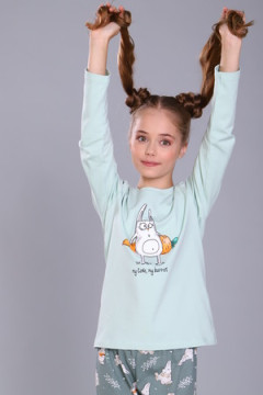 Пижама с брюками ПД-15-048 Зайцы-морковки