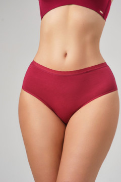 Трусы OIRO 0117 женские хлопковые изумруд/синий/бордовый 44-60 3 шт