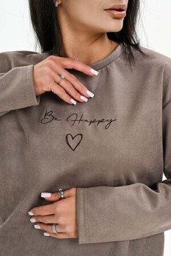 Свитшот из мягкой эко замши