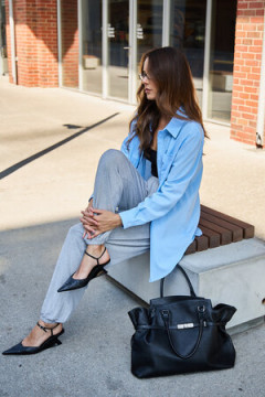 Рубашка оверсайз в полоску хлопковая