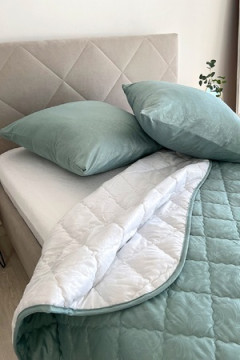 КПБ с одеялом New Style КМ-004 мята-белый