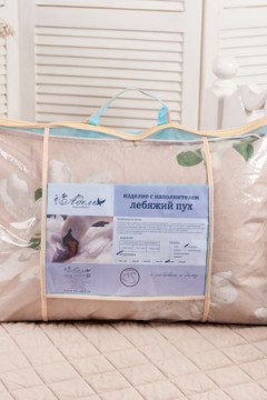 Подушка "Лебяжий пух" поплин леб.пух, атл.кант,отстрочка,лента,сумка(Н)