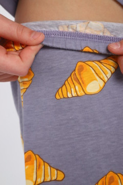 Пижама с брюками для девочки Котенок-круассан арт. ПД-015-084