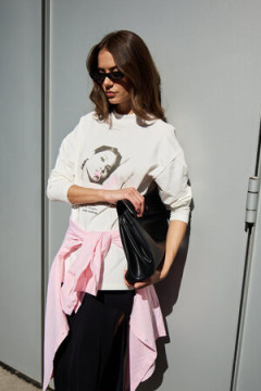 Лонгслив оверсайз с принтом