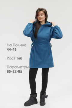 Туника теплая с капюшоном и хлястикамии