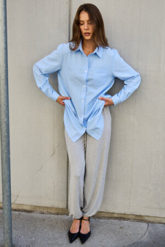 Рубашка оверсайз в полоску хлопковая