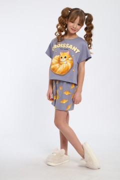 Пижама с шортами Круассаны арт. ПД-019-088