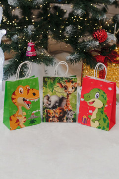 Набор крафт-пакетов подарочных на день рождения 3 шт