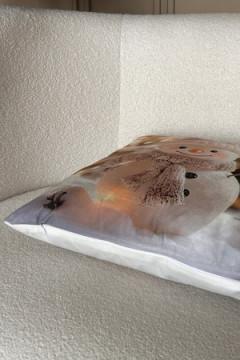 Наволочка декоративная 2 шт 3D эффект Снеговик и Гном