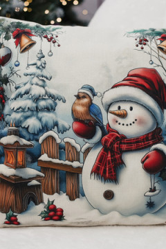 Наволочка декоративная новогодняя 2 шт рогожка