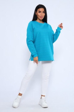 Свитшот 375709 в полоску повседневный трикотажный