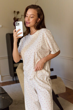 Пижама с брюками хлопковая Сердце