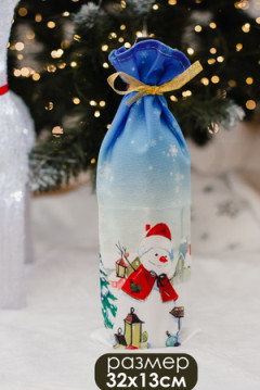 Украшение на бутылку Набор 3 шт Снеговик дед мороз и Олень