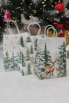 Набор крафт-пакетов подарочных новогодних 3 шт