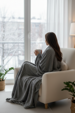 Плед Велсофт, плотность 220 г/м2, Pehmea Satu серый