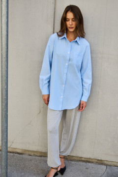 Рубашка оверсайз в полоску хлопковая