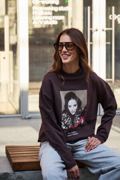 Лонгслив оверсайз с принтом