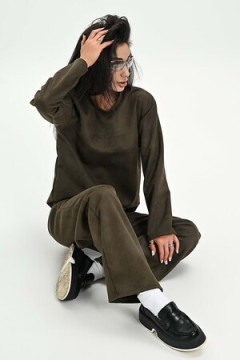 Свитшот из мягкой эко замши