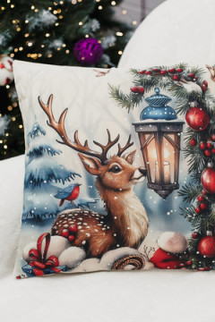 Наволочка декоративная новогодняя 2 шт рогожка