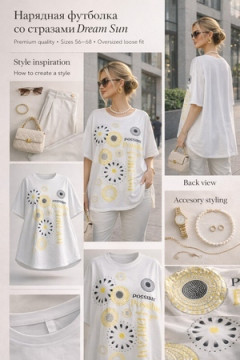 Футболка со стразами Dream Sun арт. F9702