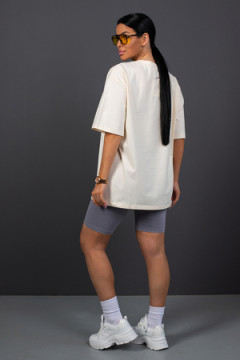 Костюм с велосипедками КЖ009 молочно-серый