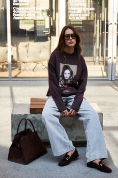 Лонгслив оверсайз с принтом