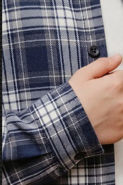 Детская рубашка подростковая синяя